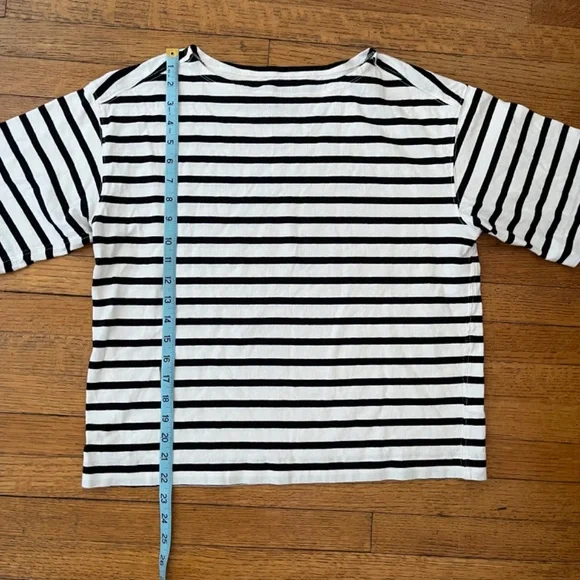 Everlane The Mariner Oversized Tee - Black & Bone Stripe - Size Small - Picture 5 of 9